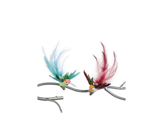 Plume Fly Hummingbird Clip Ornaments - Country of Origin : Belgium