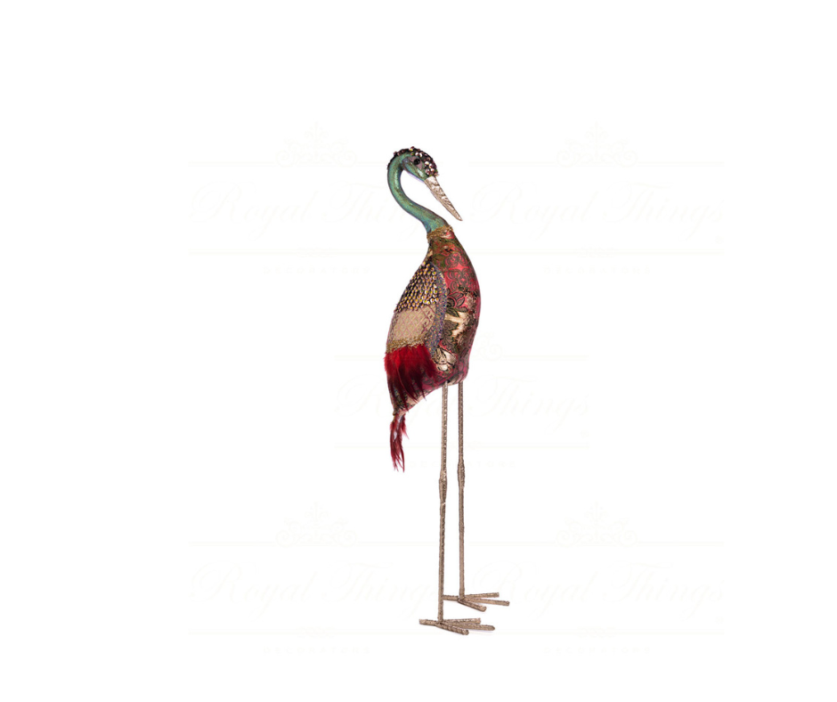 Brocade Metal Standing Stork - Country of Origin : Belgium
