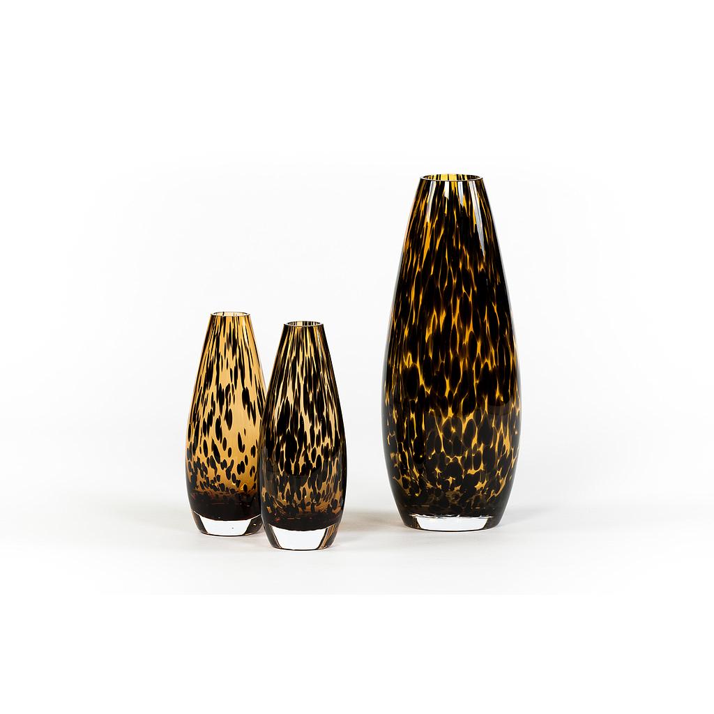Leopard Spotted Teardrop Glass Vase - Country of Origin: Belgium