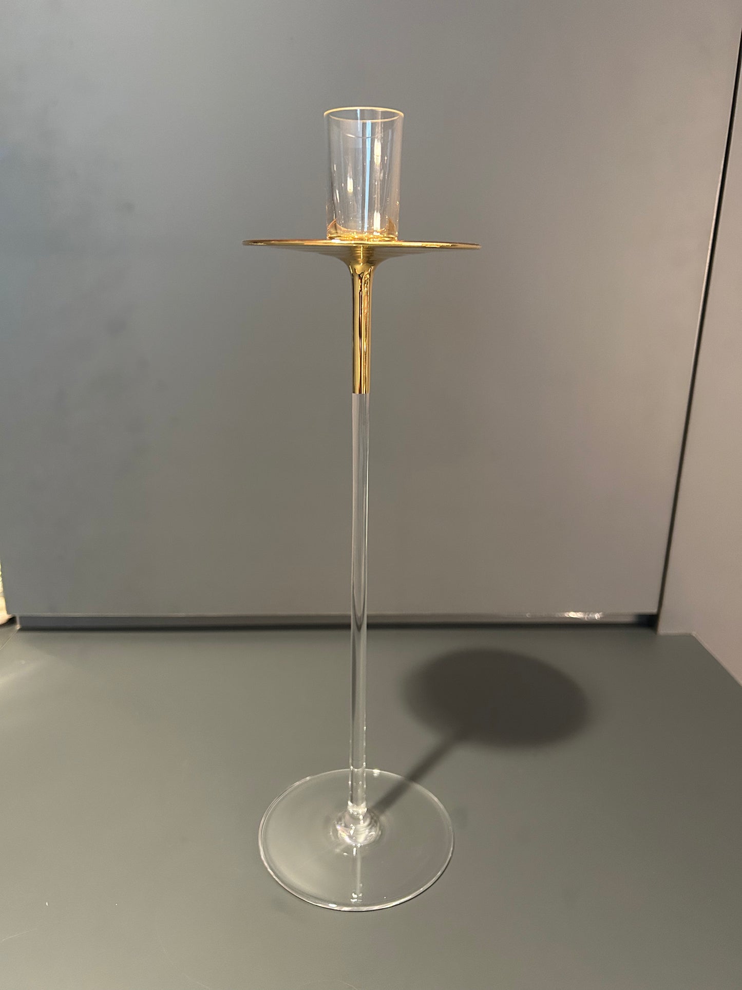 Candle Stick Middle - crystal/gold - Country of Origin: Czech Republic