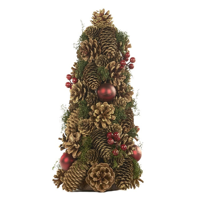Berry, Ball, and Pinecone Tabletop Arrangement - Country of Origin : Belgium