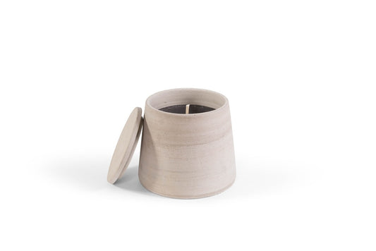 Grey Terracotta Outdoor Candle - Rosemary Scent - Medium Size -Country of Origin: Belgium