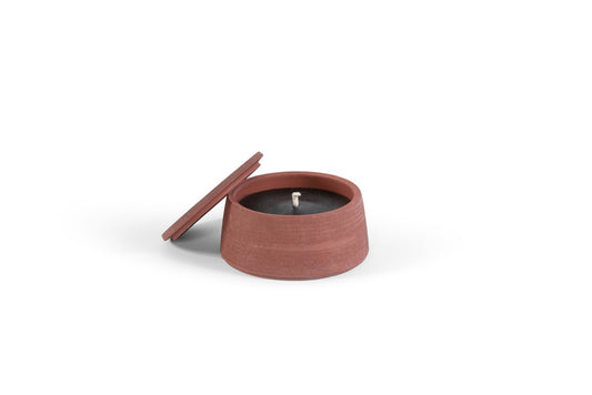 Red Terracotta Outdoor Candle - Rosemary Scent - Large Size - Country of Origin: Belgium