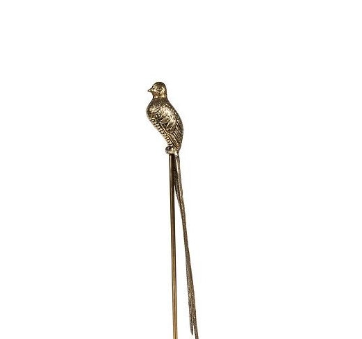 Antique Gold Bird Sculpture on Base - Metal - Country of Origin: Belgium