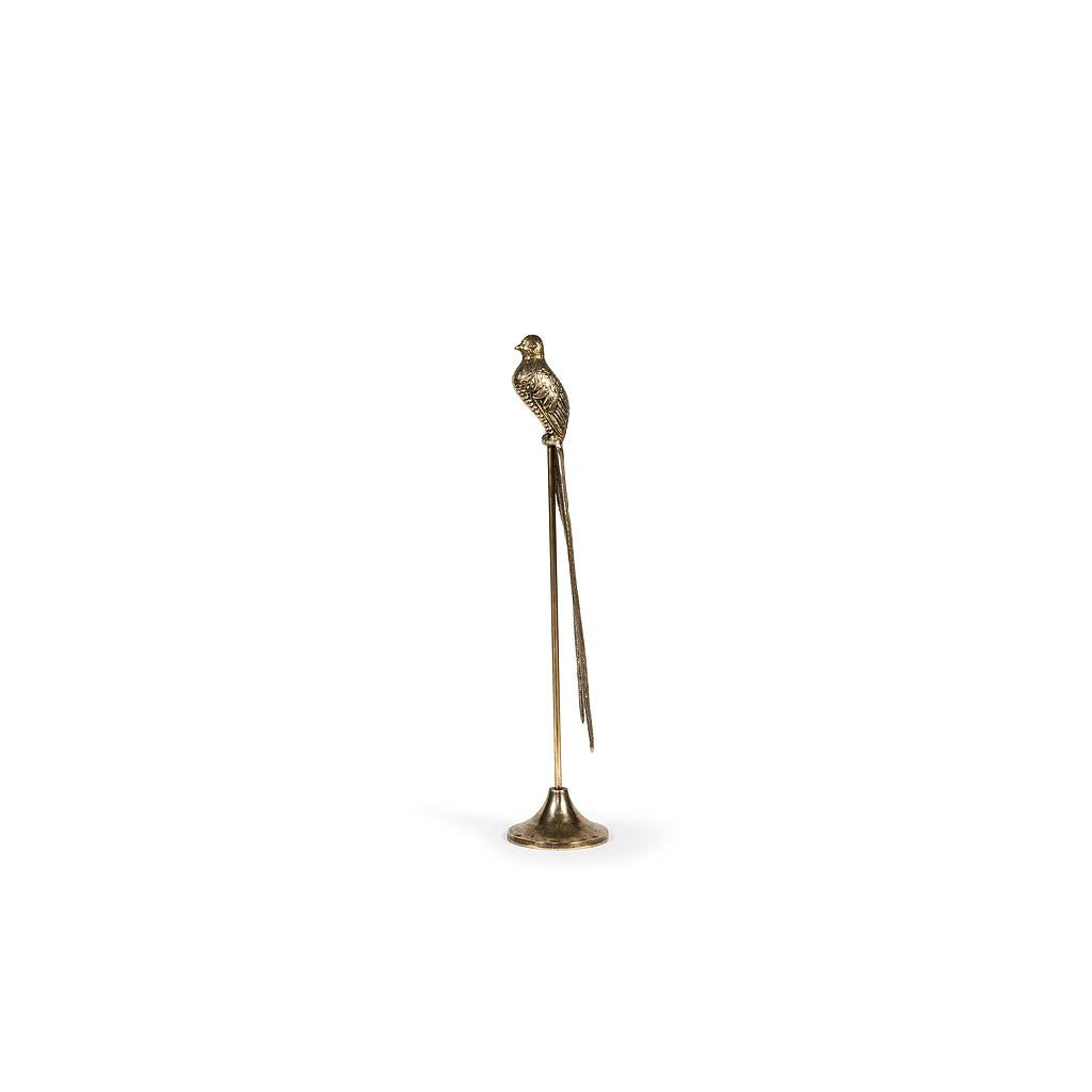Antique Gold Bird Sculpture on Base - Metal - Country of Origin: Belgium