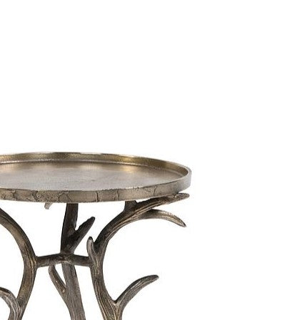 Antique Gold Aluminum Plate on Horn Base - Country of Origin: Belgium