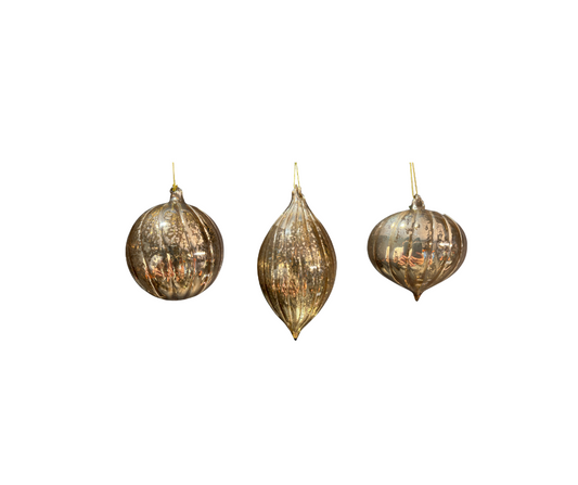 Semi-Frosted Bronze Glass Decor - Three Shapes - Country of Origin : Belgium