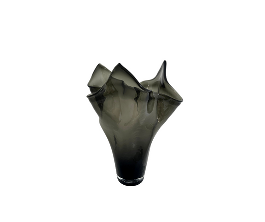 Glass vase organic smoked grey H47cm - Country of Origin: Estonia