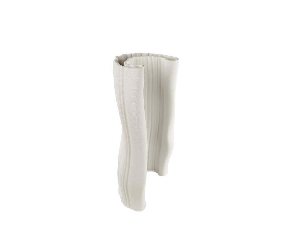 Ceramic printed vase wave white - Country of Origin: Estonia