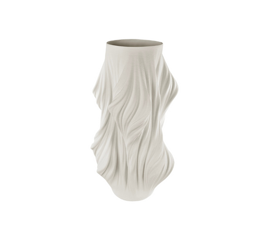 Ceramic printed draped vase white d24;h45cm - Country of Origin: Estonia
