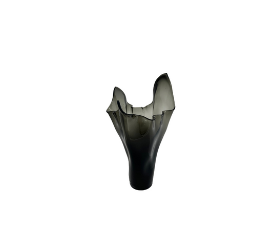 Glass vase organic smoked grey H3cm - Country of Origin: Estonia