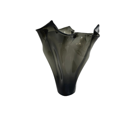 Glass vase organic smoked grey H53cm - Country of Origin: Estonia
