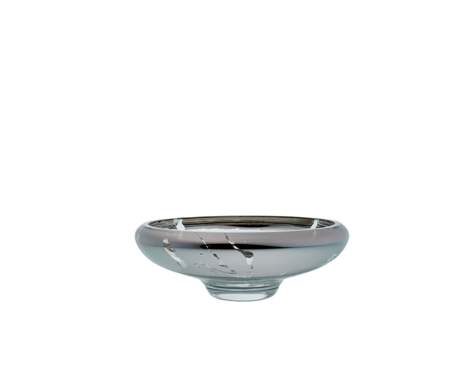 DECO large splashed mirror bowl - Country of Origin : Latvia