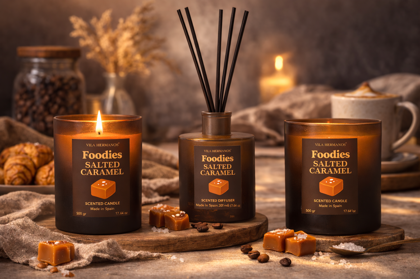 Salted & Caramel Reed Diffuser - 200ml - Country of Origin: Spain